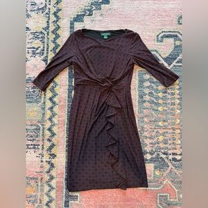 Ralph Lauren Black and Red Geometric Dress